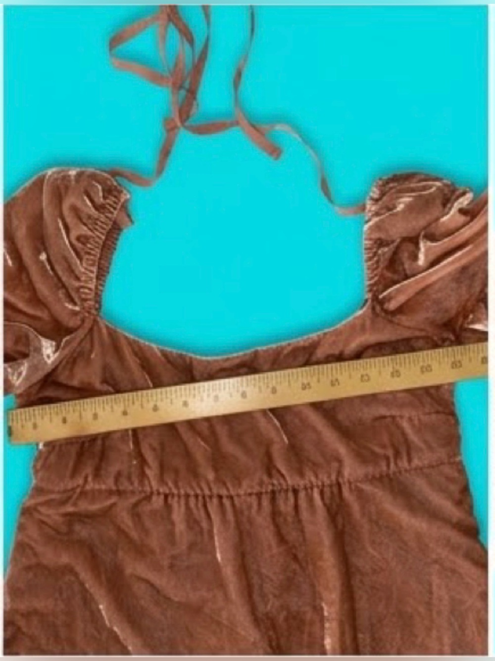 Anthropologie Velvet Empire Waist Tiered Midi Dress Dusty Rose Size 4P - Picture 6 of 16